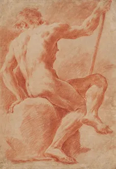 Seated Male Nude, c1770. Creator: Ubaldo Gandolfi