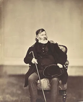 Antoine Franz Gallery: [Seated Man with Cane and Hat], 1850s-60s. Creator: Franz Antoine