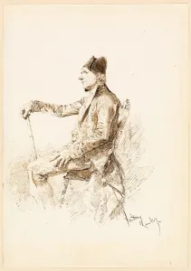 Fortuny Mariano Prints: Seated Man in Profile, 1869. Creator: Mariano Jose Maria Bernardo Fortuny y Carbo
