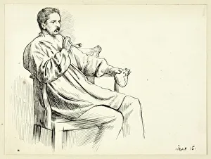 Marks Henry Stacey Prints: Seated Man Smoking Pipe, n. d. Creator: Henry Stacy Marks