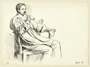 Seated Man Smoking Pipe, n.d. Creator: Henry Stacy Marks
