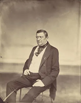 [Seated Man in White Vest and Dark Coat], 1850s-60s. Creator: Franz Antoine