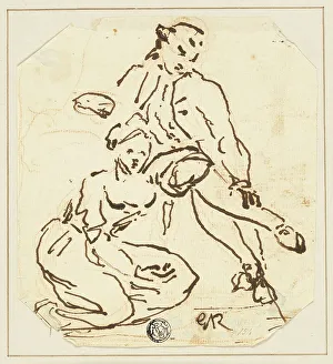 Dominance Prints: Seated Man and Woman, n.d. Creator: George Romney