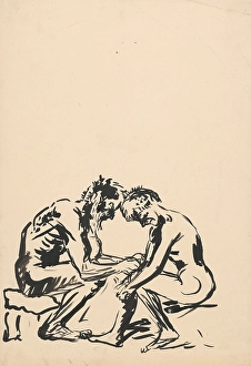 Despair Prints: Two seated men, 1940-1944. Creator: Arnold Peter Weisz-Kubincan