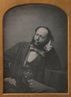Seated Middle-aged Man in Bow Tie and Jacket, 1850s. Creator: John Watkins