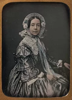 Seated Middle-aged Woman Dressed in Finery, 1854-60. Creator: William Hardy Kent