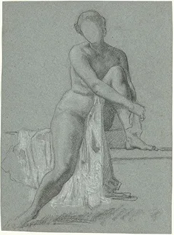 William P Prints: Seated Nude, 1860s-1870s. Creator: William P. Babcock