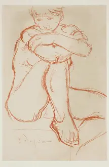 Crayon Prints: Seated Nude, between 1874 and 1946. Creator: Charles Despiau