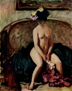 Seat Prints: Seated Nude: The Black Hat, c1900. Artist: Philip Wilson Steer