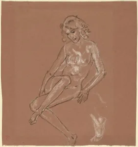 Seated Nude and a Foot, probably 1920. Creator: Arthur Davies
