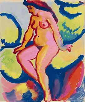 Macke Prints: Seated Nude II, 1912