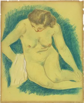 Paul Gaugin Prints: Seated Nude Seen from Above, 1888/1889. Creator: Paul Gauguin