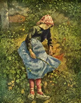 Pissarro Prints: Seated Peasant Woman, 1881, (1939). Creator: Camille Pissarro
