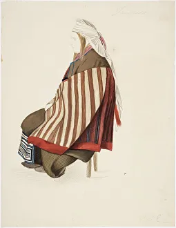 Robert Wilhelm Ekman Prints: A seated peasant woman from Joutseno. Creator: Robert Wilhelm Ekman