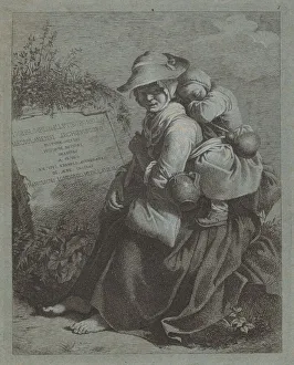 Francesco Londonio Prints: Seated Peasant Woman with Sleeping Child, 1758 / 1759. Creator: Francesco Londonio