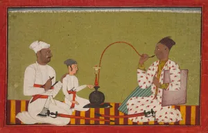 Seated Prince Smoking a Hookah, c, 1710-1715. Creator: Unknown