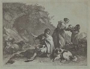 Seated Shepherd Boy and Woman Giving a Drink to a Child, 1759 / 1782