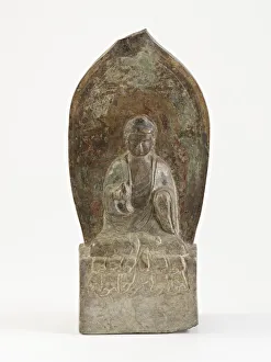 Seated Shijia Buddha (Shakyamuni), Period of Division or modern, Dated 549 CE, or poss Seated Shijia Buddha (Shakyamuni), Period of Division or modern, Dated 549 CE, or poss