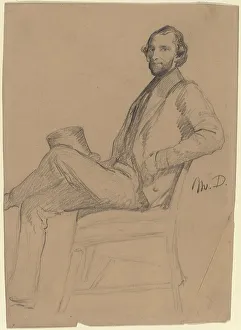 Johnson Eastman Prints: Seated Study of M.D.. Creator: Eastman Johnson