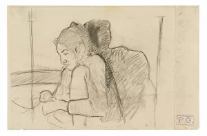 Seated Tahitian Woman (recto), Sketches of Roosters and Chickens (verso), 1891 / 93