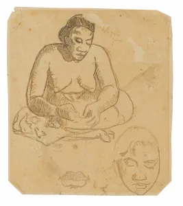 French Polynesian Prints: Seated Tahitian Woman (recto); Standing Tahitian Woman (verso), 1891 / 93