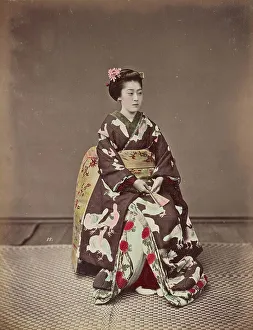 Elegance Prints: Seated Woman, 1870s-1890s. Creator: Kusakabe Kimbei