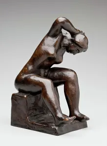 Leaning Forward Prints: Seated Woman Arranging her Hair, 1936. Creator: Aristide Maillol