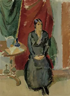 Seated Woman in Black, 1918-1919. Creator: Karl Isakson