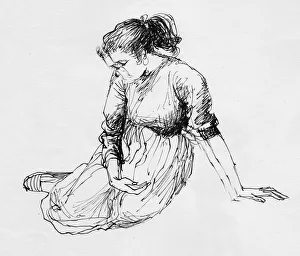 Seated woman, c1950. Creator: Shirley Markham