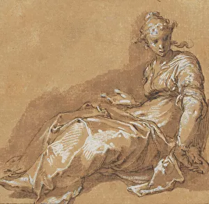 Bloemaert Abraham Prints: Seated woman, facing left. Creator: Abraham Bloemaert