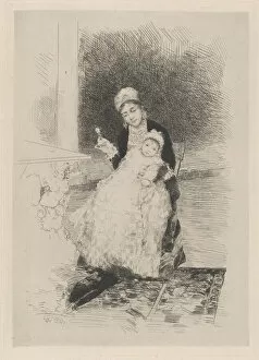 A seated woman holding a child, ca. 1800-1900?. Creator: Luis Jiménez Aranda