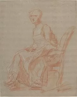 Apprehensive Gallery: Seated Woman, possibly c. 1740. Creator: Unknown
