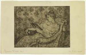 Parlor Prints: Seated Woman Reading, 1905. Creator: Georges Lemmen
