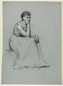 Marks Henry Stacey Prints: Seated Woman Resting on her Elbow, n. d. Creator: Henry Stacy Marks