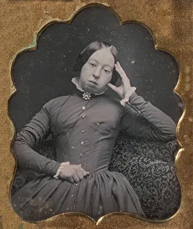 Portable Prints: Seated Woman Wearing Glasses, 1850-55. Creator: Unknown
