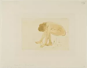 Steinlen Theophile Alexandre Gallery: Seated Woman Wiping Her Feet, 852. Creator: Theophile Alexandre Steinlen