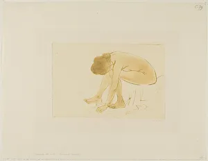 Steinlen Th And Xe9 Prints: Seated Woman Wiping Her Feet, 852. Creator: Theophile Alexandre Steinlen