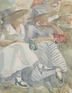 Stolk Reijer Prints: Two seated women in the front row in an audience, 1916. Creator: Reijer Stolk