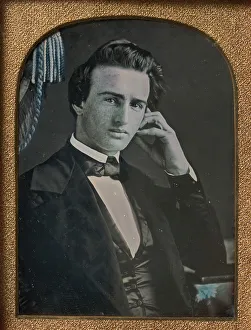 [Seated Young Man Resting Head on Fingers], 1840s. Creator: Unknown