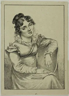 Seated Young Woman Holding an Open Book, 1817. Creator: Vivant Denon