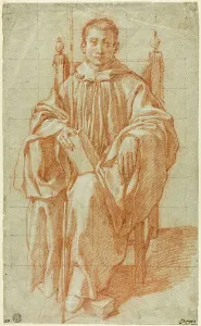 Seated Youth Wearing a Monk's Habit: Study for Saint Benedict, 1590. Creator: Bartolomeo Cesi