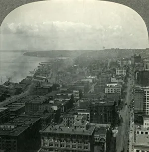 Washington State Prints: Seattle and Puget Soungd from the Smith Building, Washington, c1930s. Creator: Unknown