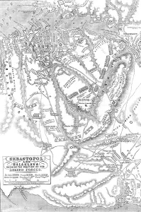 Crimea Ukraine Prints: Sebastopol and Balaclava shewing the position of the Allied Forces