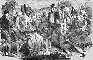 Sevastopol Ukraine Prints: Sebastopol; Carrying the Wounded to the Hospital Lines, 1854. Creator: Unknown