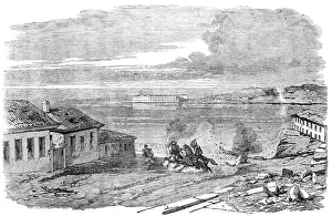 Sebastopol - Entrance to the Harbour, near Fort Nicholas - sketched by E. A. Goodall, 1856. Creator: Edward Alfred Goodall