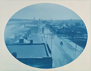 Cyanotype Collection: Second Avenue - Rock Island, Illinois during high water, 1888. Creator: Henry Bosse
