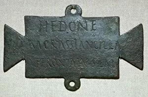 Second century Roman bronze plaque with a dedication to Feronia