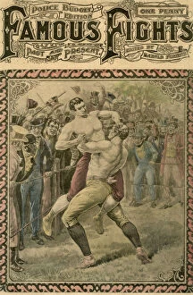 The second fight between Bendigo and Ben Caunt, 1838 (late 19th or early 20th century).Artist: Pugnis