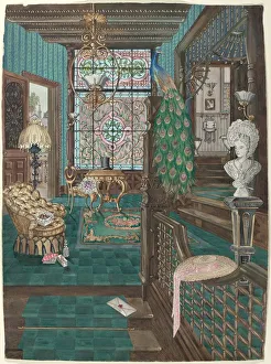 Harnly Perkins Prints: Second Floor Stair Landing and Hall, 1935 / 1942. Creator: Perkins Harnly