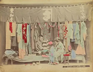 Second-Hand Cloth Store, 1870s-1890s. Creator: Kusakabe Kimbei